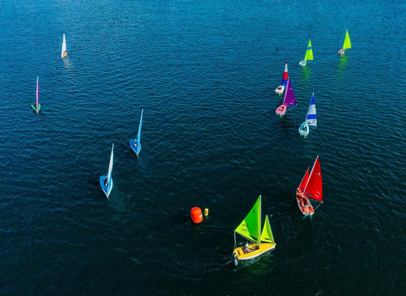 Up and downwind from aloft - 2025 Hansa and Para World Championships day 2 - photo © Alex Dare / Hansa Worlds