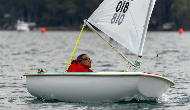 Koji Harada concentrating on sail trim - Hansa and Para World Championships day 3 - photo © Alex Dare / Hansa Worlds