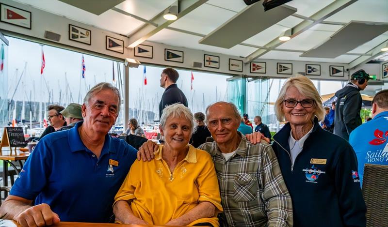 RPAYC Commodore Rob McClelland, Hansas Jackie Kay and Chris Mitchell and RPAYC Vice Commodore, Julia Hornsby - Hansa and Para World Championships day 5 - photo © Alex Dare / Hansa Worlds