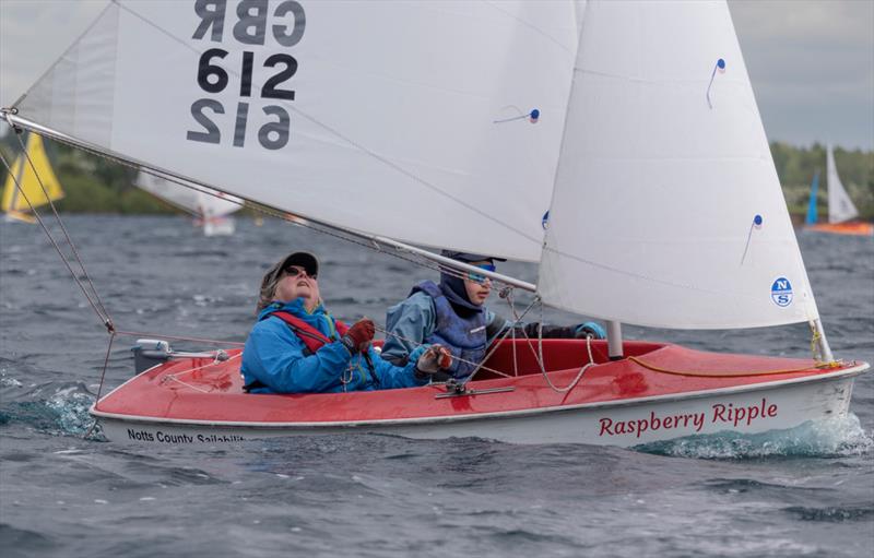 Debra Pennington and Sebastion 2nd in the Notts County Hansa TT photo copyright David Eberlin taken at Notts County Sailing Club and featuring the Hansa class