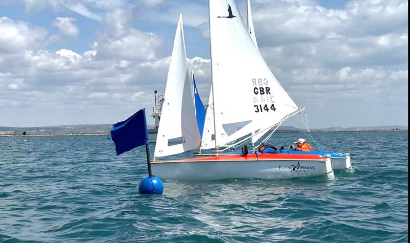 Crossing the finish line during the Hansa UK Nationals at the WPNSA - photo © Chris Hargreaves