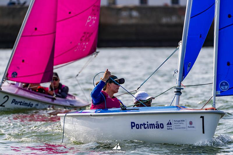 Visually impared SVG sailor Lorna Bacchus at the helm, crewed by Sacrlett Hadely - World Sailing Inclusion Championships at Portimão, Portugal - photo © Gonçalo Melo Reis