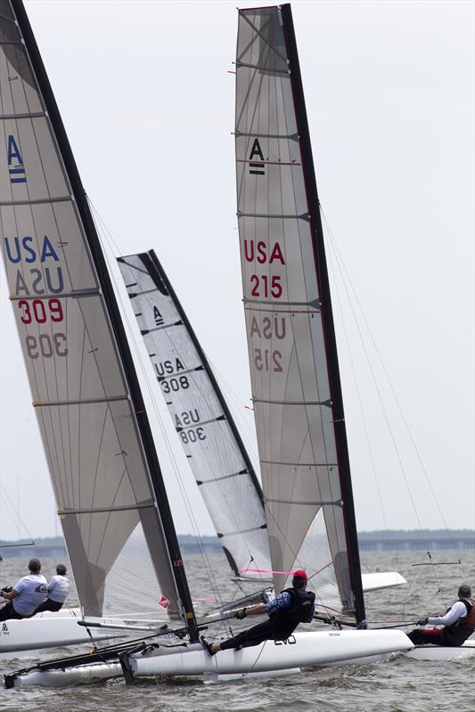 A Class Catamaran North American Championship practice race photo copyright Richard Langdon / www.oceanimages.co.uk taken at SailNC and featuring the A Class Catamaran class