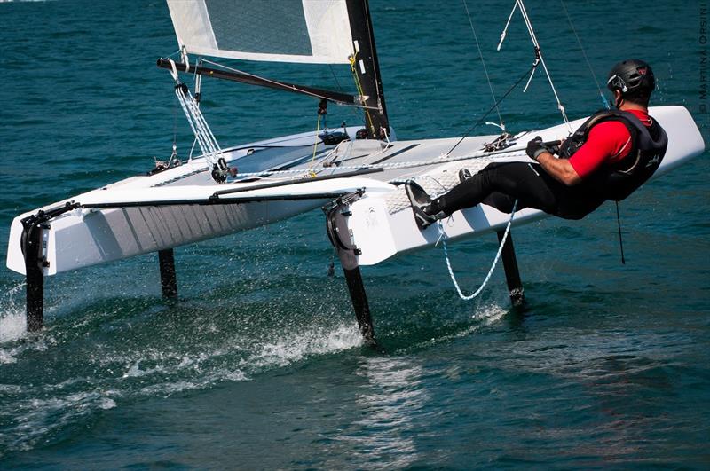 S9 at The Foiling Week 2015 photo copyright Francesco di Summa taken at Fraglia Vela Malcesine and featuring the A Class Catamaran class