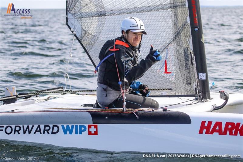 A Class Cat Worlds day 1 photo copyright Gordon Upton taken at Sopot Sailing Club and featuring the A Class Catamaran class