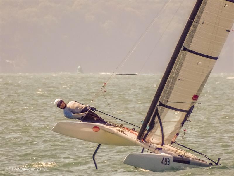 A Class cats during the Stokes Bay Cat Open photo copyright Dawn Bawden taken at Stokes Bay Sailing Club and featuring the A Class Catamaran class