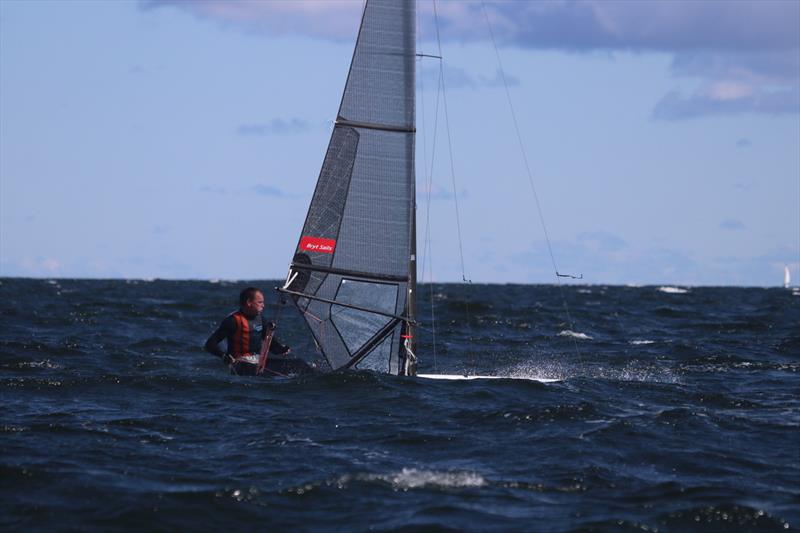 World's fastest sailor, Paul Larsen in the Sopot swell photo copyright Gordon Upton taken at  and featuring the A Class Catamaran class