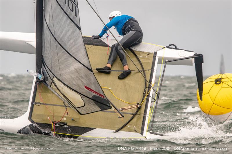 Game over on day 2 of the A Class Catamaran European Championships in Warnemunde photo copyright Gordon Upton / www.guppypix.com taken at  and featuring the A Class Catamaran class