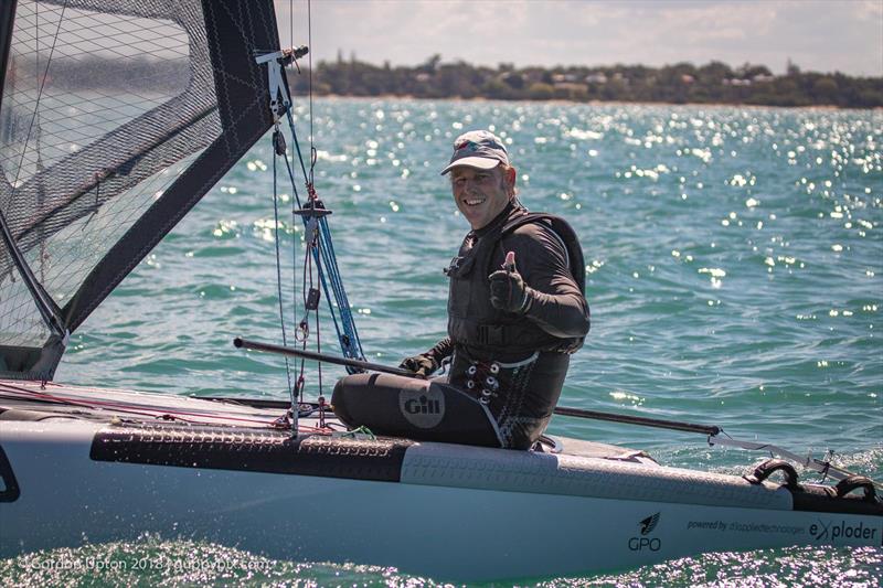 Andrew Landenberger (AUS) - Final day - Australian A-Class Catamaran National Championships - November 2018, Hervey Bay Queensland photo copyright Gordon Upton / www.guppypix.com taken at Hervey Bay Sailing Club and featuring the A Class Catamaran class