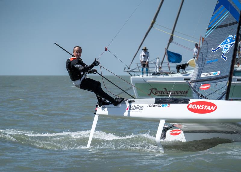 Emirates Team New Zealand's Glenn Ashby wins the A-Class Catamaran World Championships in Hervey Bay, Queensland, Australia photo copyright Josh McCormack taken at Hervey Bay Sailing Club and featuring the A Class Catamaran class