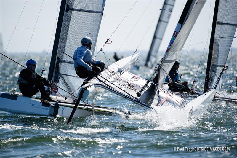 A-Class Catamaran fleet in action - 2020 Helly Hansen NOOD Regatta St. Petersburg - photo © Paul Todd / www.outsideimages.com