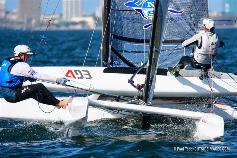 2020 Helly Hansen NOOD Regatta - Saint Petersburg, Florida photo copyright Paul Todd/OutsideImages.com taken at St. Petersburg Yacht Club, Florida and featuring the A Class Catamaran class