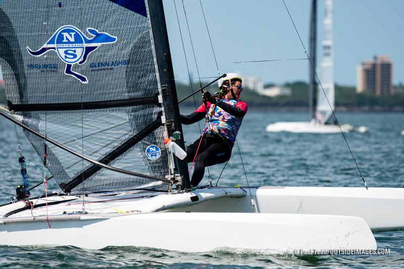 Cam Farrah, A Class Foiling Catamaran - 2021 Helly Hansen NOOD Regatta St. Petersburg photo copyright Paul Todd / www.outsideimages.com taken at St. Petersburg Yacht Club, Florida and featuring the A Class Catamaran class