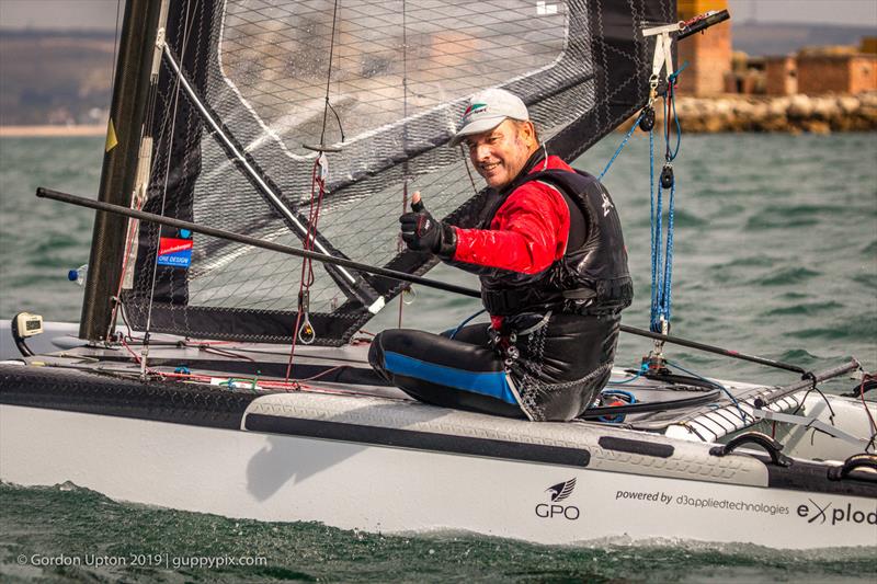 Andrew Landenberger keen to defend his Classic Division World title photo copyright Gordon Upton / www.guppypix.com taken at Houston Yacht Club and featuring the A Class Catamaran class