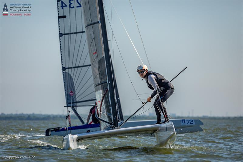 The 2022 Champion Ravi Parent during the Beacon Group A-Class Catamaran World Championships in Texas - photo © Gordon Upton / www.guppypix.com