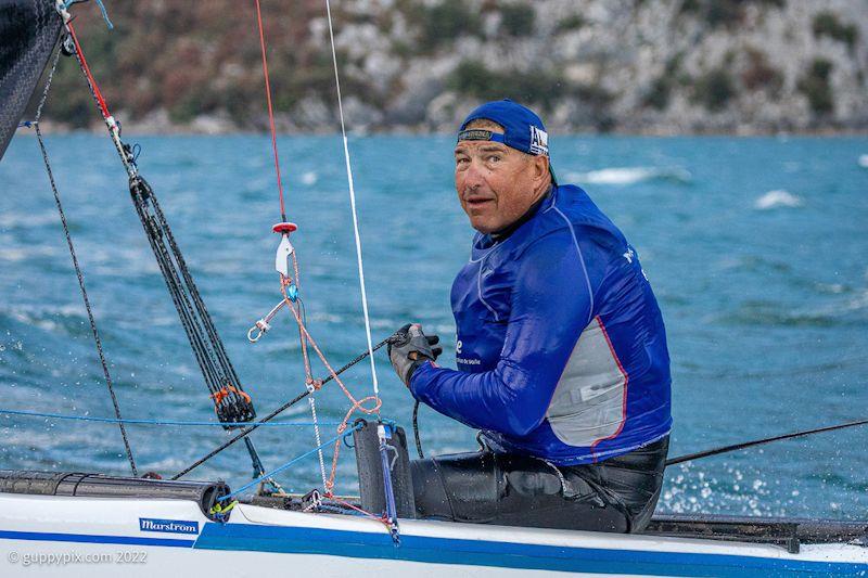 The 'Big Swede' Alberto Farnessi SWE 59, looks forward to the first Classic race - A-Class European Championships day 4 - photo © Gordon Upton / www.guppypix.com