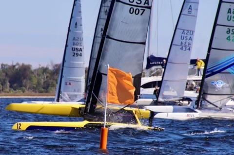 A Class catamaran racing action at the Caterwaul Regatta - photo © Image courtesy of the Caterwaul Regatta Fall 2022