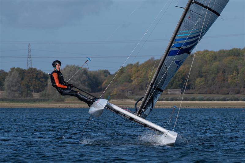 Julian Bosch racing his A-Class Cat during the Gill Cat Open at Grafham Water Sailing Club - photo © Paul Sanwell / OPP