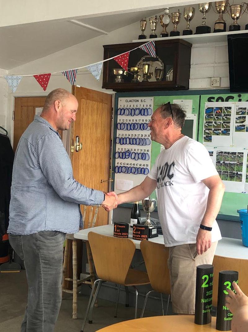 Hugh MacGregor finishes 2nd in the classic fleet in the A Class Cat Nationals at Clacton photo copyright Larry Foxon taken at Clacton-on-Sea Sailing Club and featuring the A Class Catamaran class