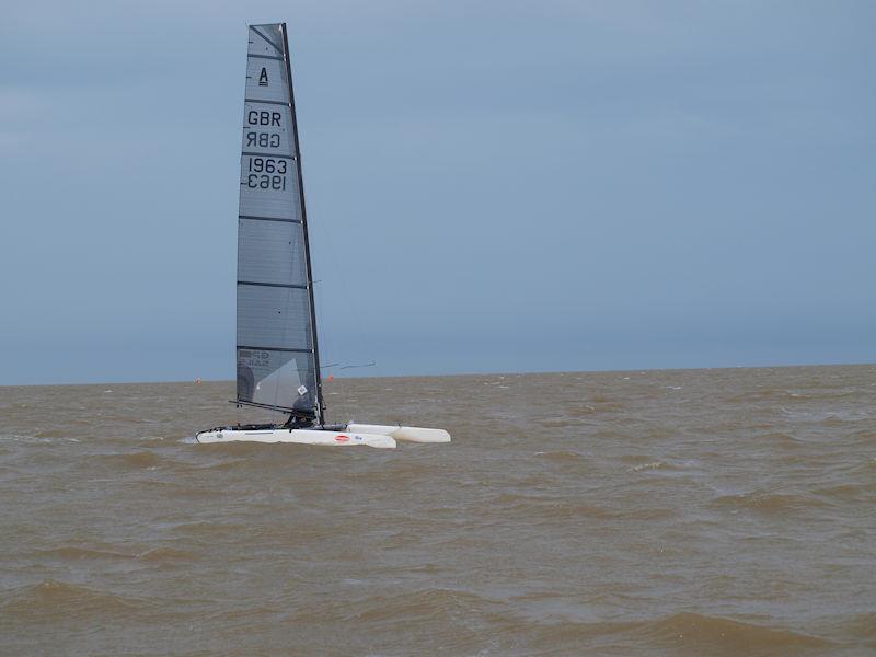 Peter Boxer during the A Class Cat Nationals at Clacton photo copyright Larry Foxon taken at Clacton-on-Sea Sailing Club and featuring the A Class Catamaran class