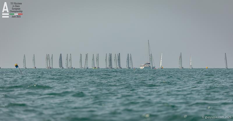 The Open Fleet, as seen by the Classic Fleet on A-Class Cat European Championships at Riccione Day 2 photo copyright Gordon Upton / www.guppypix.com taken at 151 Riccione  and featuring the A Class Catamaran class