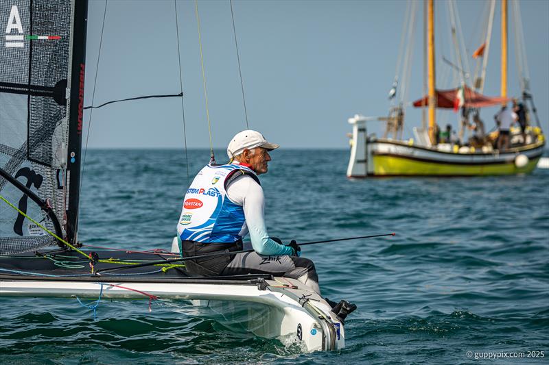 Gustavo Doreste musing what might have been - A-Class Cat European Championships at Riccione Day 3 - photo © Gordon Upton / www.guppypix.com
