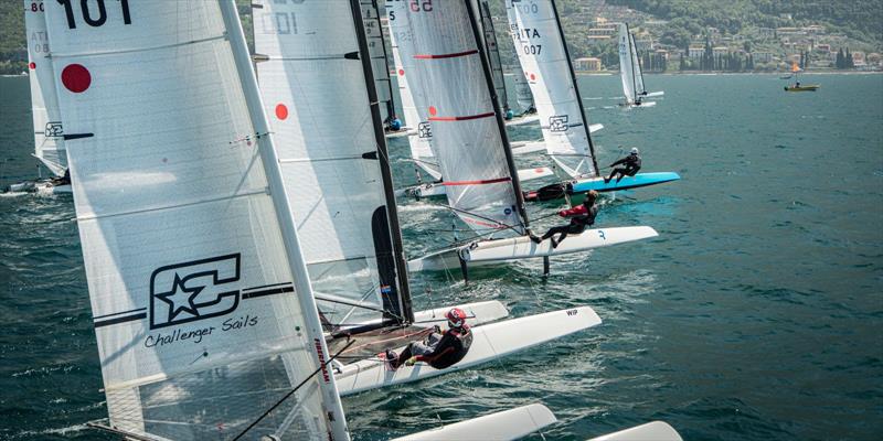 A Class Cat Italia Cup photo copyright Fraglia Vela Malcesine taken at Fraglia Vela Malcesine and featuring the A Class Catamaran class