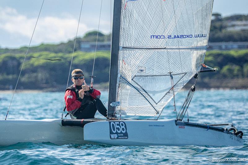 ITA classic ace Marco Radman could do well and beat his best 5th finish in previous Euro and World events photo copyright Gordon Upton / www.guppypix.com taken at  and featuring the A Class Catamaran class