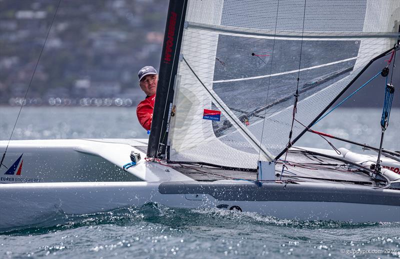 Multi Olympic medallist and multi World Champion Andrew Landenberger AUS 308 will be going for it again on his Scheuer G8 photo copyright Gordon Upton / www.guppypix.com taken at Davis Island Yacht Club and featuring the A Class Catamaran class