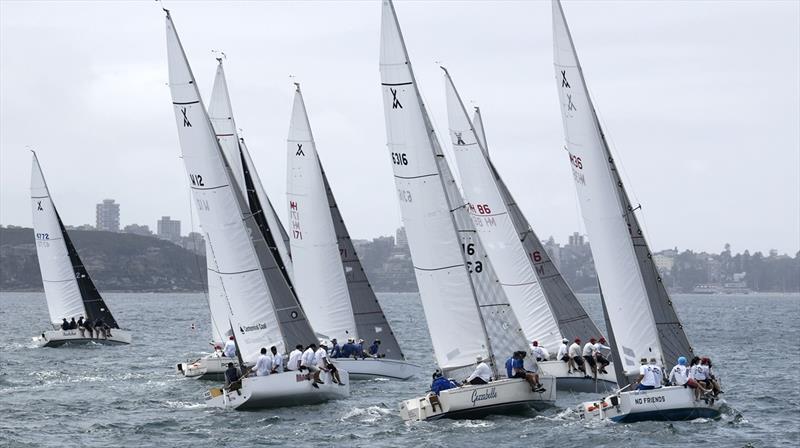 Race start on day 3 of the Adams 10 Australian Championship photo copyright Marg Fraser-Martin taken at Middle Harbour Yacht Club and featuring the Adams 10 class