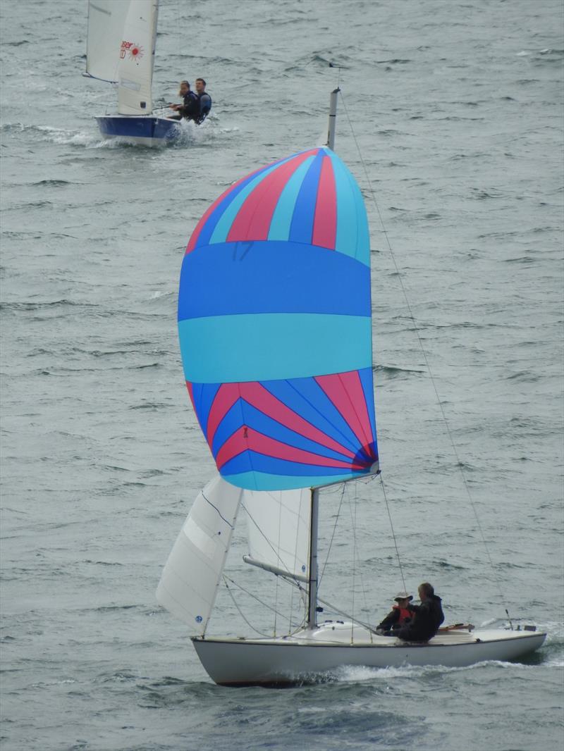 Polly Oliver in the Ajax class during Falmouth Week 2018 photo copyright Leslie Brown taken at St. Mawes Sailing Club and featuring the Ajax class