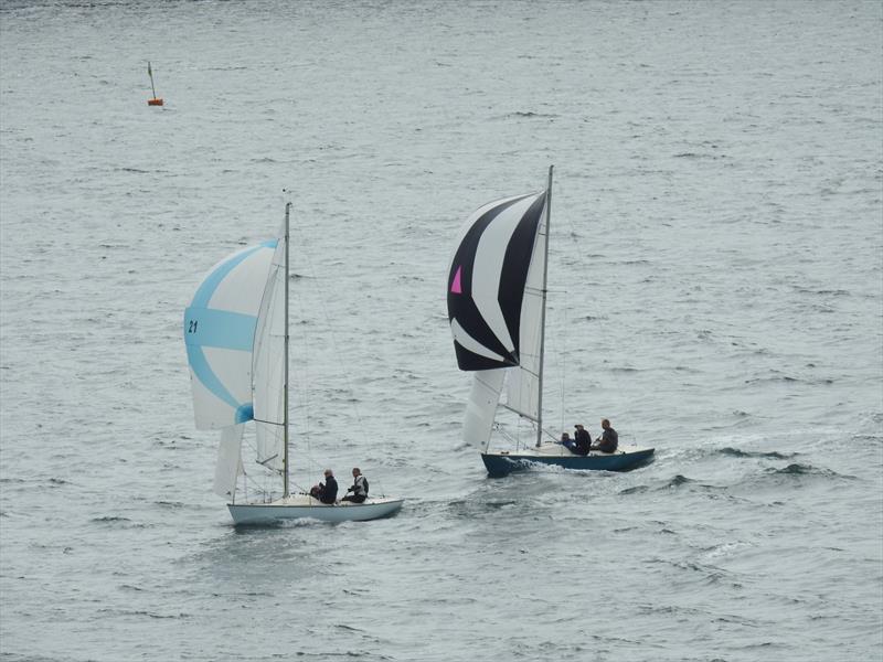Artemis and Persephone in the Ajax class during Falmouth Week 2018 photo copyright Leslie Brown taken at St. Mawes Sailing Club and featuring the Ajax class