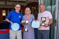 Neville Herbert and Karl Thorne win the Noble Marine Albacore National Championships - awarded by Shireen Crowe of Royal Lymington YC © Paul French