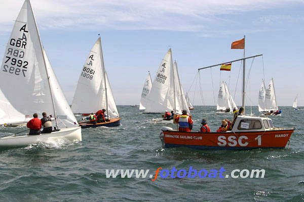 Great racing for the Albacore nationals at Swanage photo copyright Mike Rice / www.fotoboat.com taken at Swanage Sailing Club and featuring the Albacore class