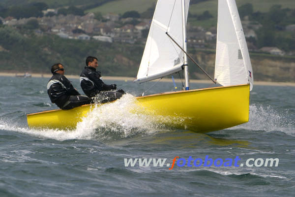 Great racing for the Albacore nationals at Swanage photo copyright Mike Rice / www.fotoboat.com taken at Swanage Sailing Club and featuring the Albacore class