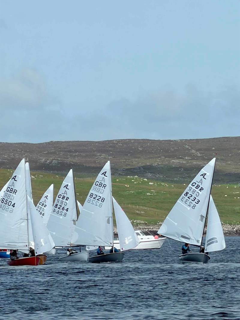 Close racing during the Albacore Scottish and European Championships at the Shetland Islands photo copyright Gilbert Williamson plus Albacore supporters taken at South Yell Boating Club and featuring the Albacore class