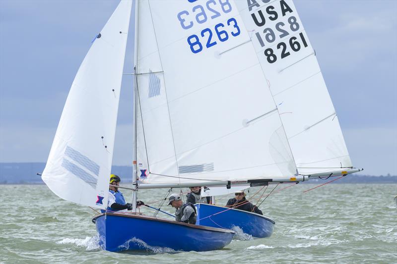 Nemo, 8273 (Allen Burrell and Paul Dell) leading Gale Warning, 8263 (Barney Harris and David Byron) on Sunday during the Noble Marine Albacore Nationals at Thorpe Bay - photo © David Maynard / www.alleycatphotographer.com