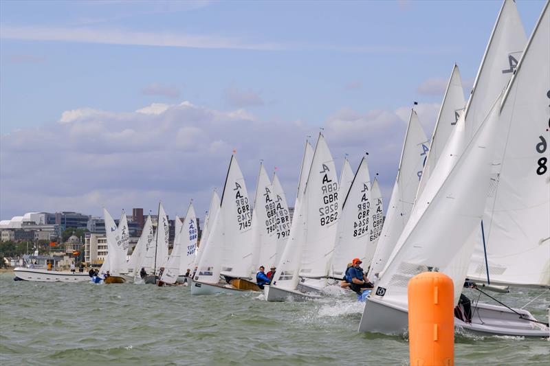 Race 2 start during the Noble Marine Albacore Nationals at Thorpe Bay photo copyright David Maynard / www.alleycatphotographer.com taken at Thorpe Bay Yacht Club and featuring the Albacore class