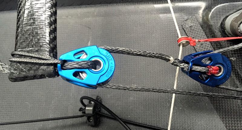Allen's new A2030XHL 30mm blocks on Chris Rashley's vang system - photo © Chris Rashley