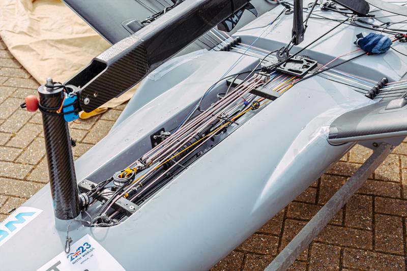 Allen blocks and fittings on an International Moth - photo © Phil Jackson / Digital Sailing