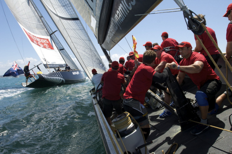 Emirates Team New Zealand beat Pataugas by K-Challenge on day five of the Louis Vuitton Pacific Series photo copyright Franck Socha taken at  and featuring the ACC class