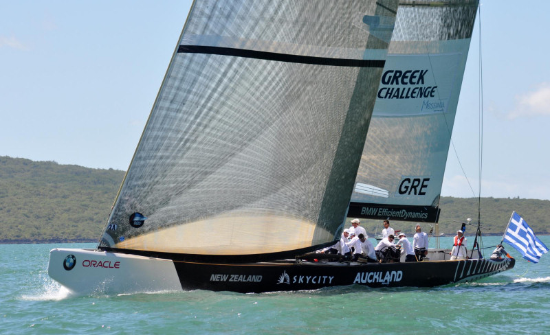 Greek Challenge beat Team Shosholoza on day eight of the Louis Vuitton Pacific Series photo copyright Konstantinos Tsigkaras / Greek Challenge taken at  and featuring the ACC class