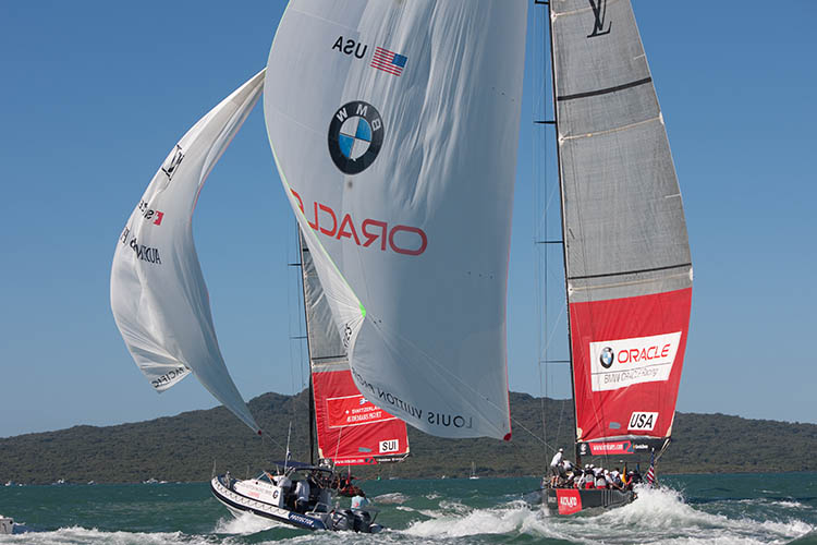 Alinghi beat BMW Oracle Racing on day nine of the Louis Vuitton Pacific Series photo copyright Gilles Martin-Raget / BMW Oracle racing taken at  and featuring the ACC class