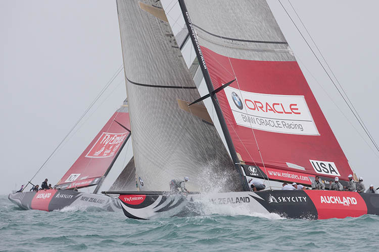 BMW Oracle Racine beat Emirates Team New Zealand on day ten of the Louis Vuitton Pacific Series photo copyright Gilles Martin-Raget / BMW Oracle racing taken at  and featuring the ACC class