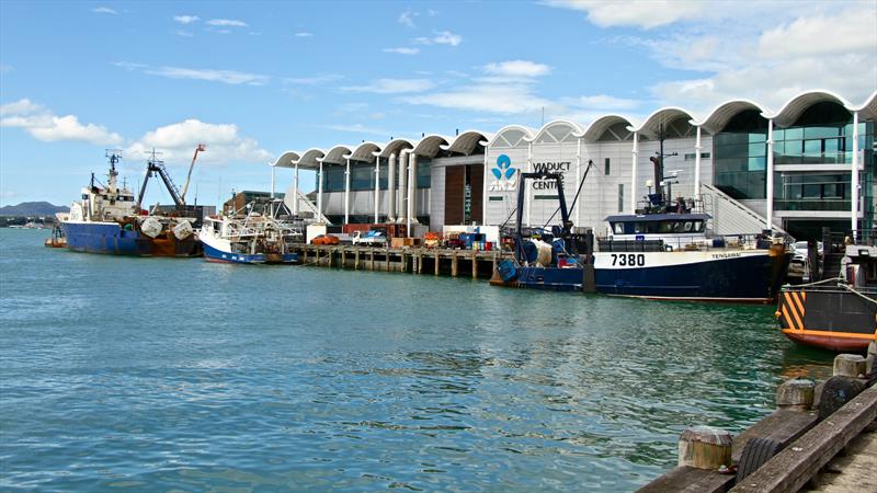The fishing fleet claimed to be part of the ambience of the Wynyard Point vicinity as viwed from the North Wharf cafes - photo © Richard Gladwell