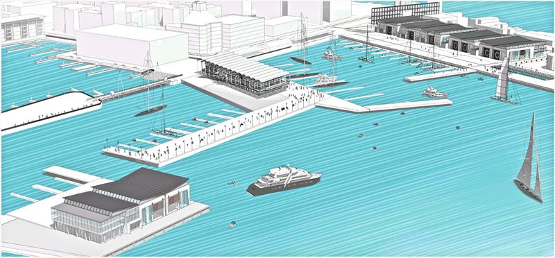 Perspective drawings of Base layout for America's Cup 36 - photo © Auckland Council
