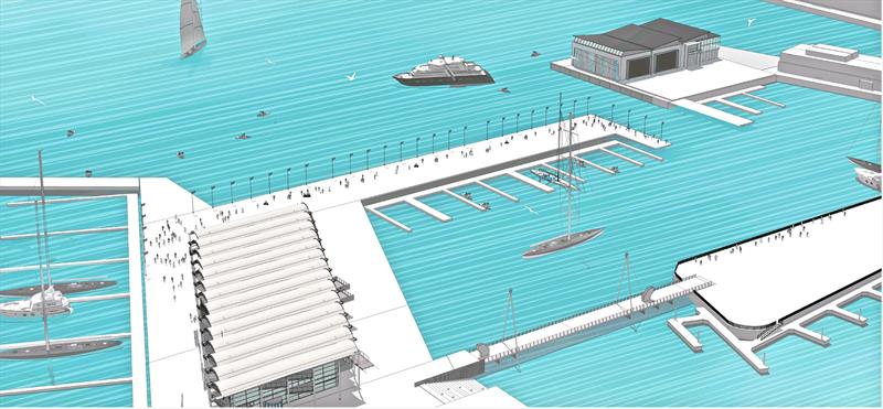 Perspective drawings of Base layout for America's Cup 36 - photo © Auckland Council