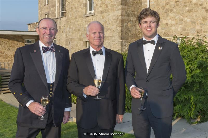 Phil Lotz (NYYC),Terry Hutchinson, skipper American Magic and Will Ricketson - America's Cup Hall of Fame Induction, Royal Yacht Squadron, Cowes IOW, August 31, 2018 photo copyright Carlo Borlenghi taken at Royal Yacht Squadron and featuring the ACC class
