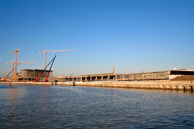 The Corporate Hospitality Building under construction in Valencia. View from the Canal. The Challenger of Record will be working with the Alliance to construct the base infrastructure in Auckland photo copyright ACM 2006 / Carmen Hidalgo taken at  and featuring the ACC class