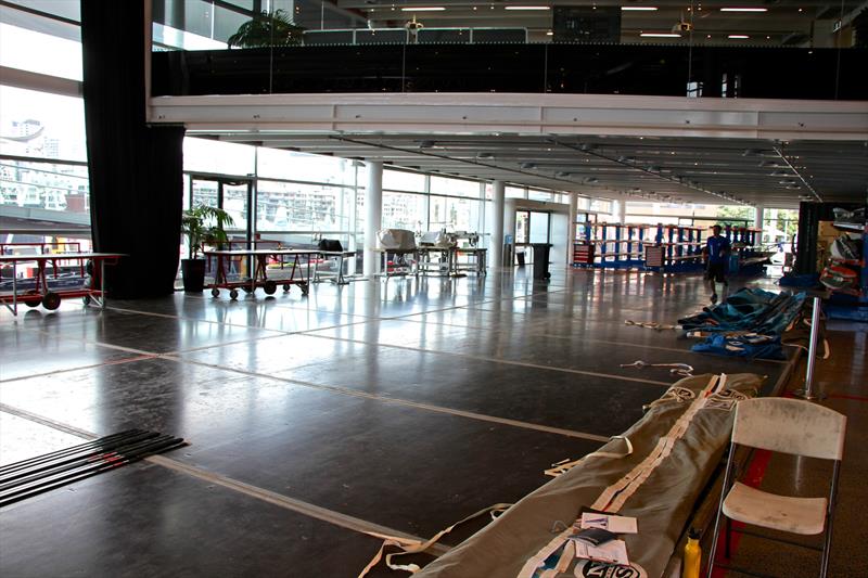 Inside the Viaduct Events Centre when it was being used by the Volvo Ocean race as `The Boatyard` - America's Cup Bases, Auckland, March 8, 2019 photo copyright Richard Gladwell taken at  and featuring the ACC class